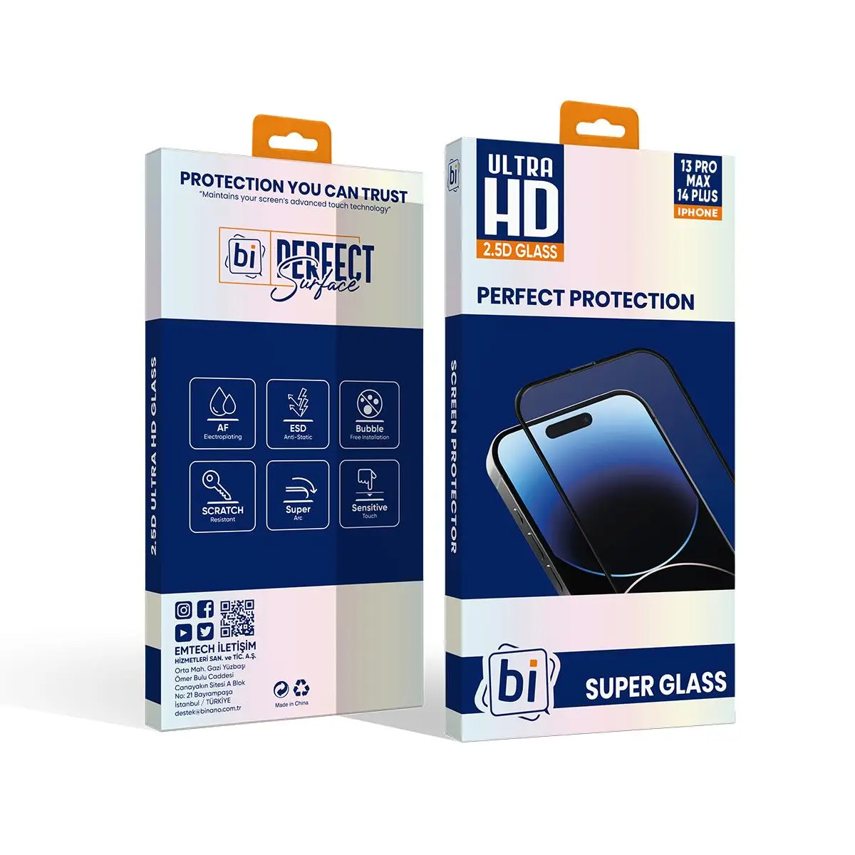 Bİ 2,5D SUPER GLASS IPHONE 13 PRO MAX/14 PLUS EKRAN KORUYUCU
