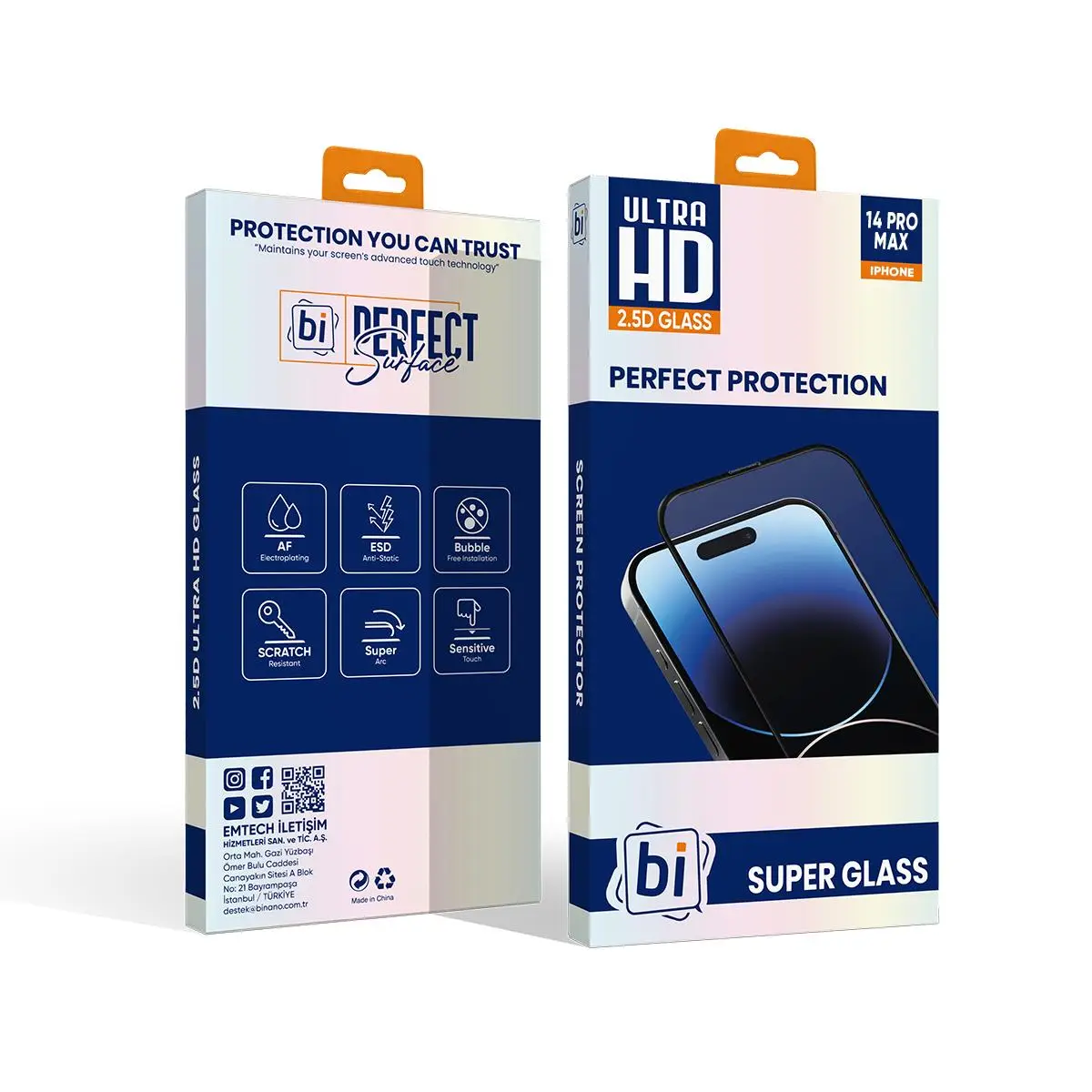Bİ 2,5D SUPER GLASS IPHONE 14 PRO MAX EKRAN KORUYUCU