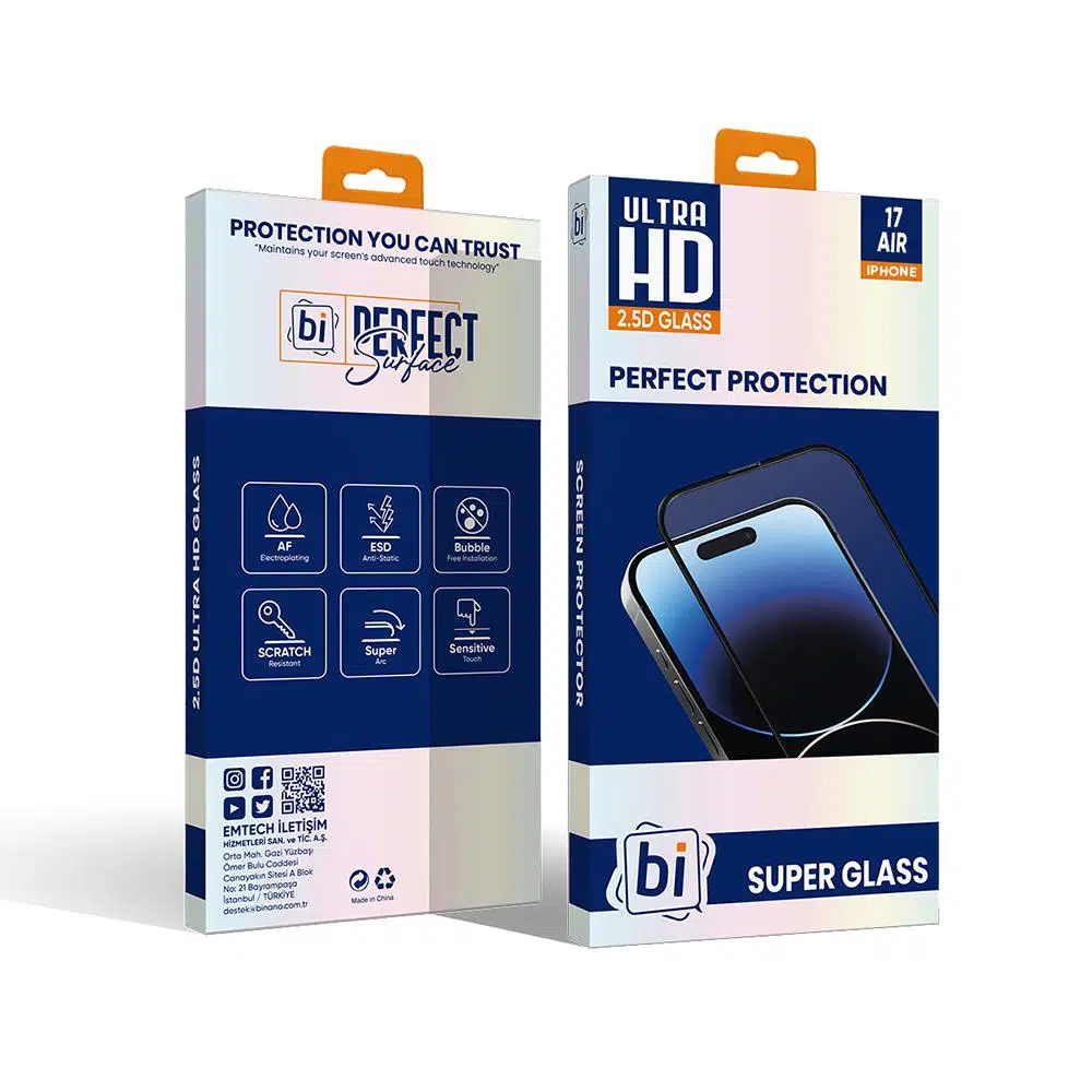 Bİ 2,5D SUPER GLASS IPHONE 17 AIR EKRAN KORUYUCU