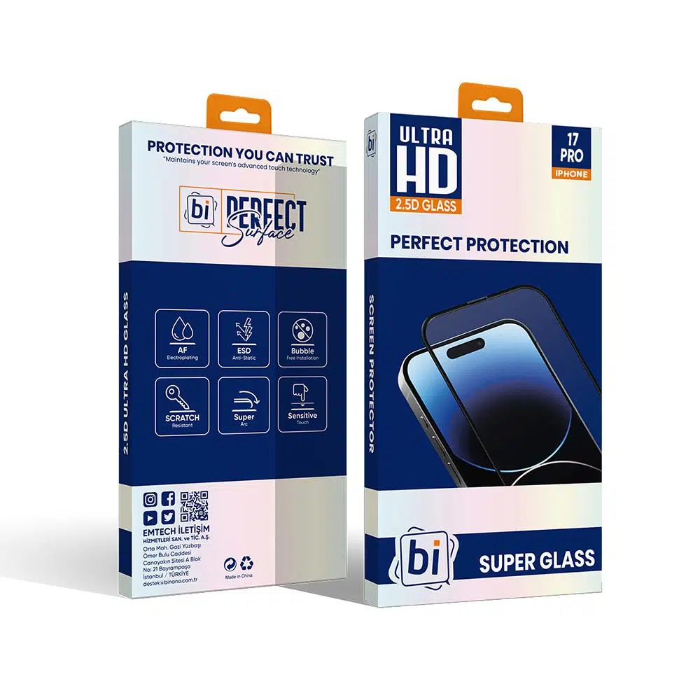Bİ 2,5D SUPER GLASS IPHONE 17 PRO EKRAN KORUYUCU