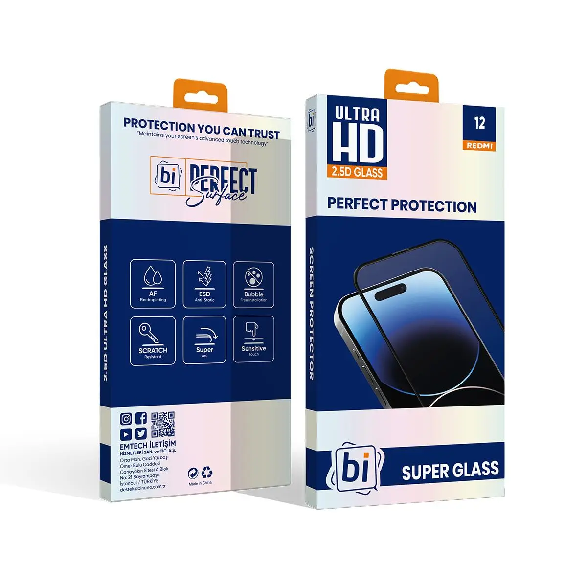 Bİ 2,5D SUPER GLASS REDMI 12 EKRAN KORUYUCU