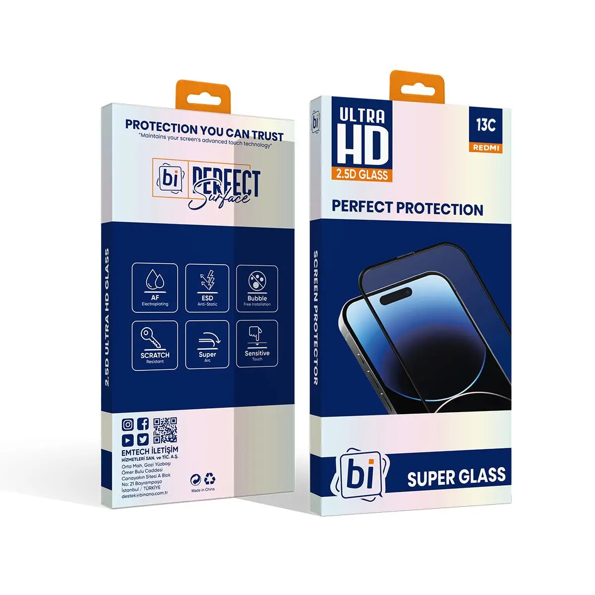 Bİ 2,5D SUPER GLASS REDMI 13C EKRAN KORUYUCU