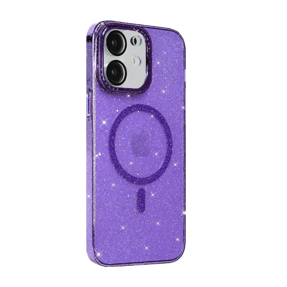 BİKAPAK MAGFIT IPHONE 11 YALDIZLI MOR KAPAK