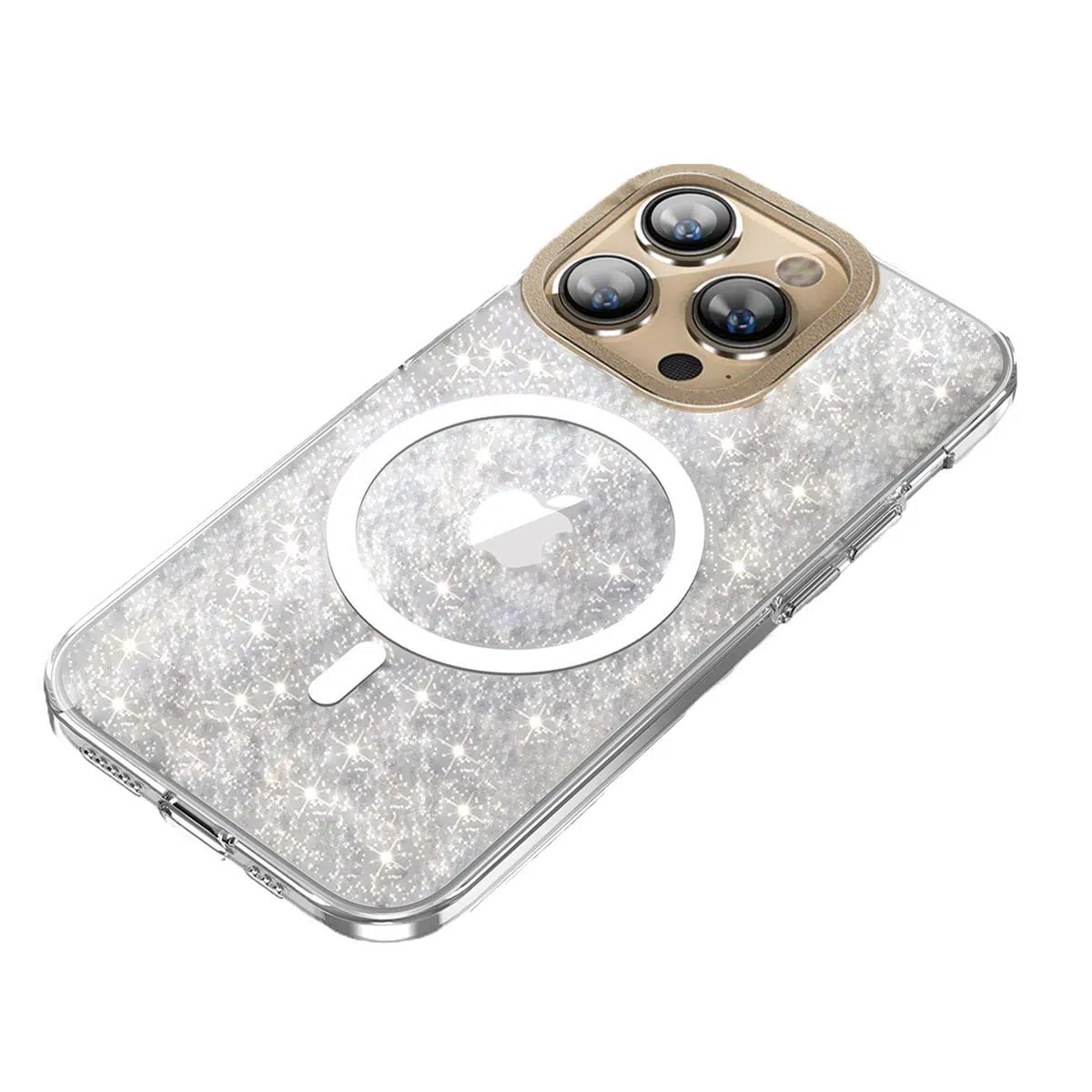 BİKAPAK MAGFIT IPHONE 15 PRO MAX YALDIZLI ŞEFFAF KAPAK