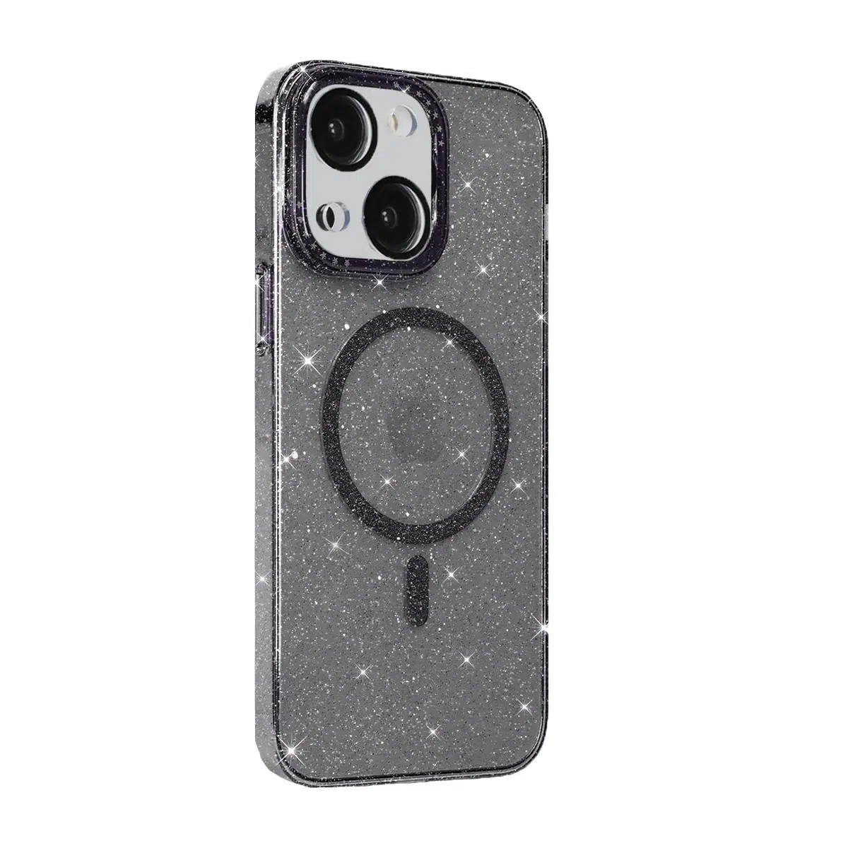 BİKAPAK MAGFIT IPHONE 15 YALDIZLI SİYAH KAPAK