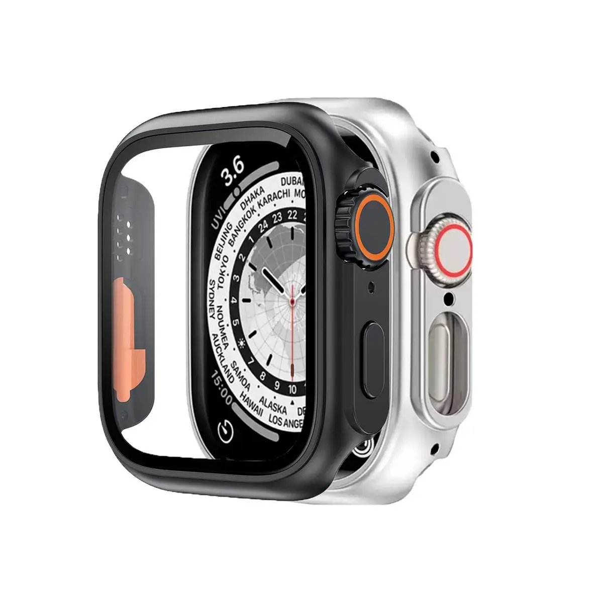 BİNANO APPLE WATCH 42MM ULTRA DÖNÜŞTÜRÜCÜ SİYAH KASA VE EKRAN KORUYUCU
