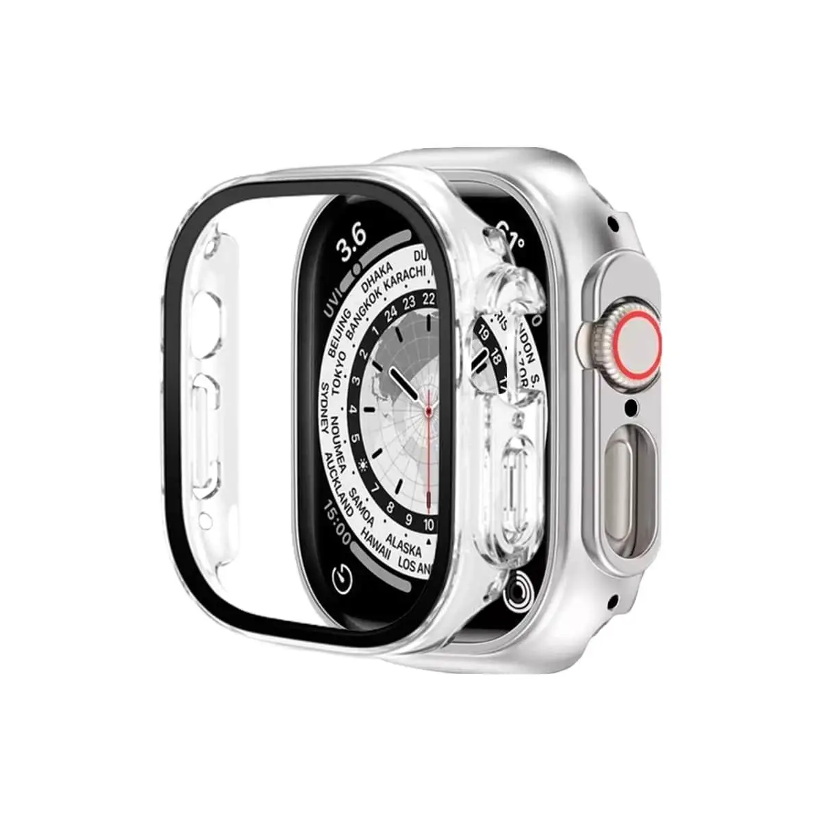 BİNANO APPLE WATCH 8 ULTRA 49MM SENSE KASA VE EKRAN KORUYUCU ŞEFFAF