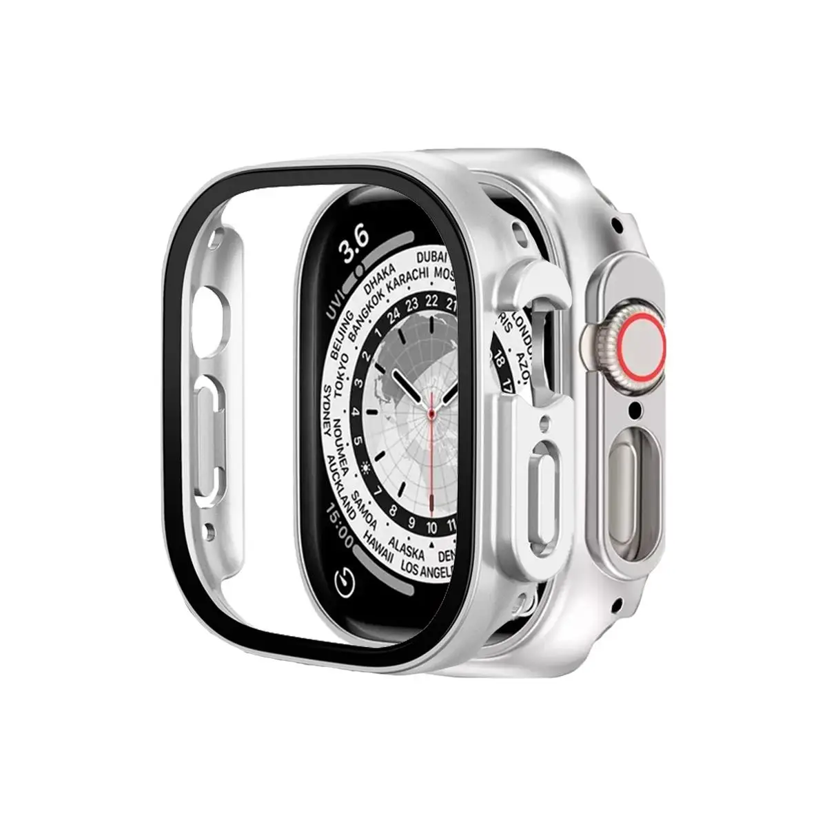 BİNANO APPLE WATCH ULTRA 49MM SENSE KASA VE EKRAN KORUYUCU GÜMÜŞ
