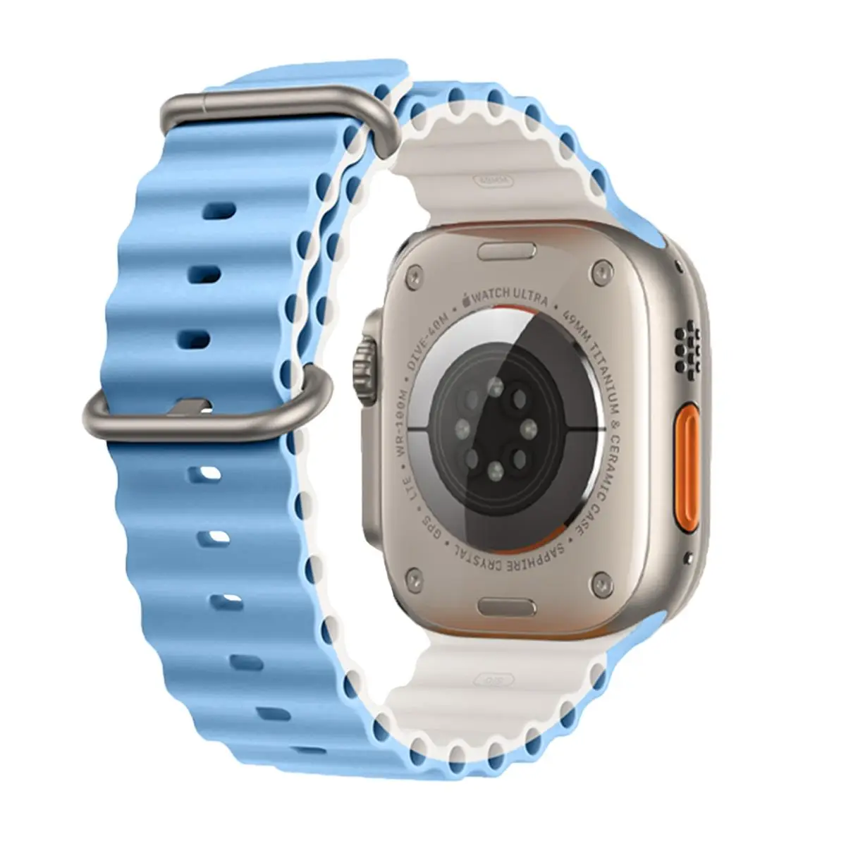 E2M APPLE WATCH 38-40-41MM KRD-28 OCEAN ÇİFT RENKLİ AÇIK MAVİ KORDON