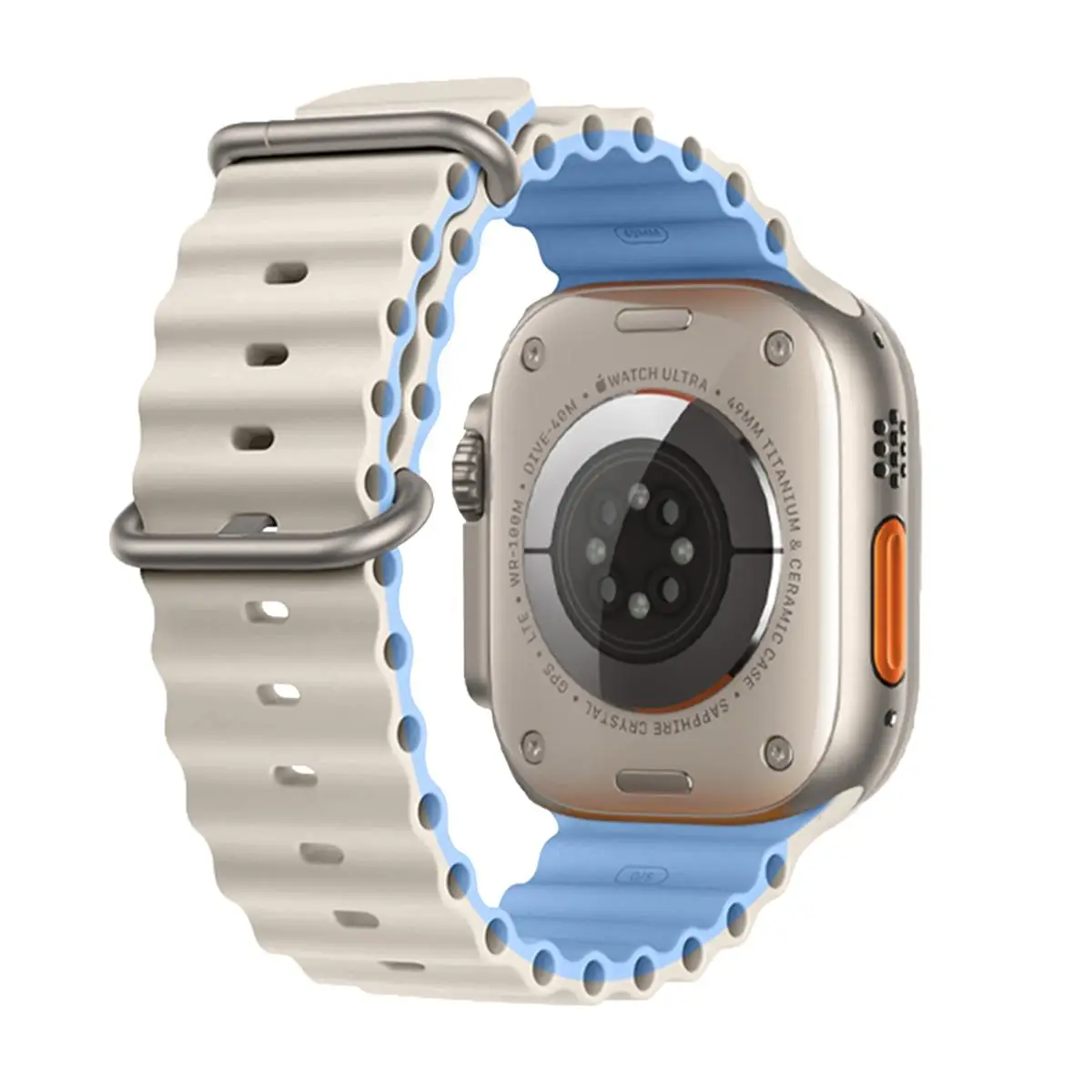 E2M APPLE WATCH 38-40-41MM KRD-28 OCEAN ÇİFT RENKLİ MAVİ KORDON