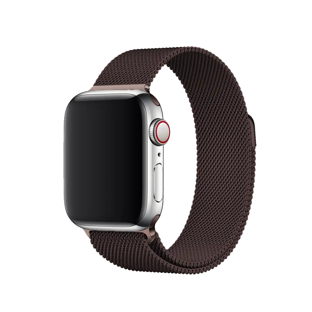 E2M Apple Watch 38-40-41mm KRD-01 Metal Hasır Kahverengi Kordon