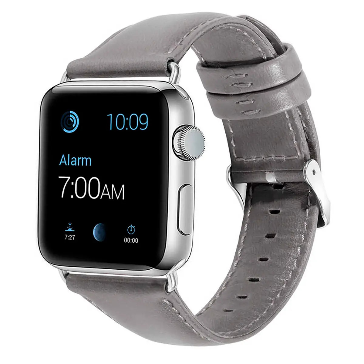 E2M APPLE WATCH 38-40-41MM KRD-10 DERI GRİ KORDON
