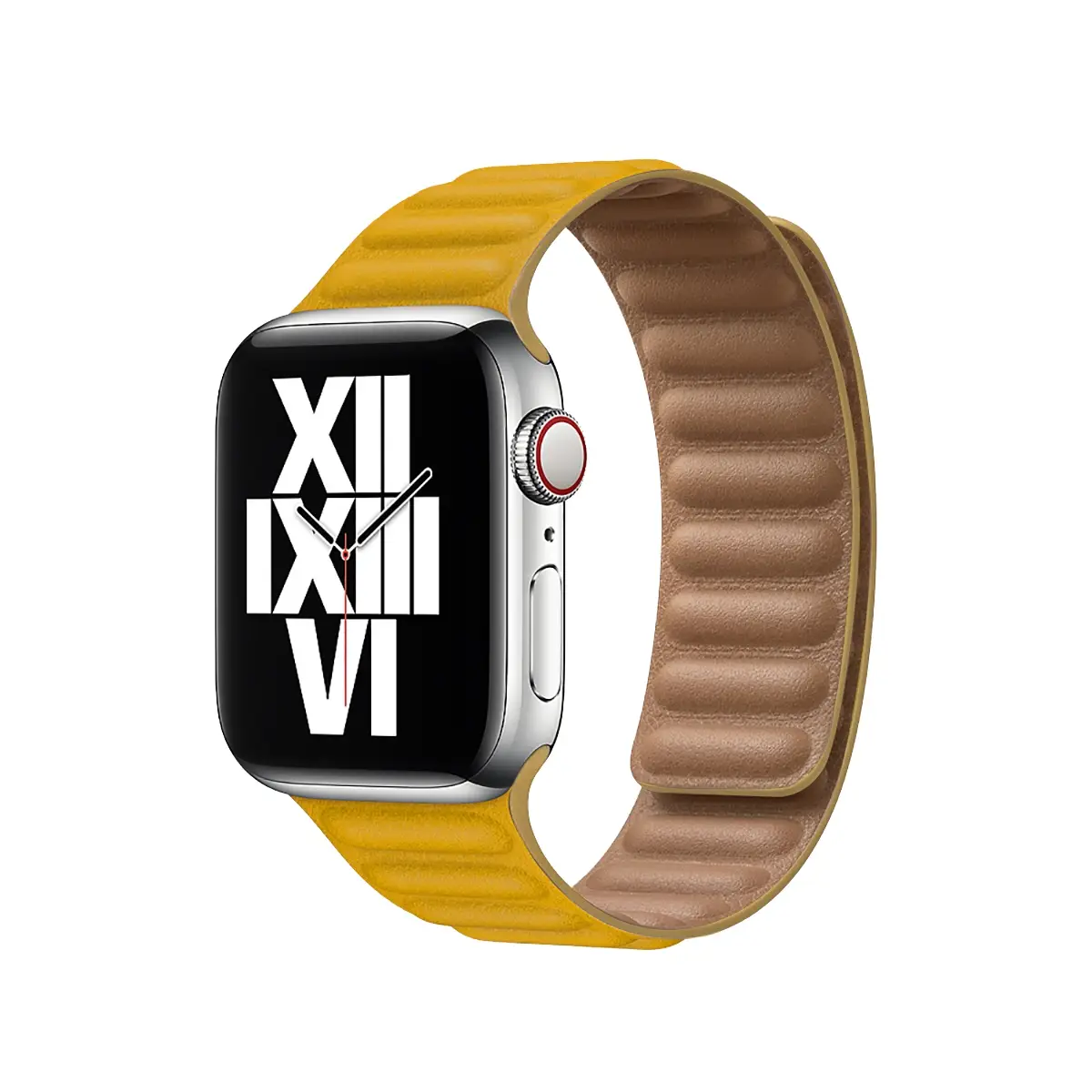 E2M Apple Watch 38-40-41mm KRD-14 Deri Sarı Kordon 