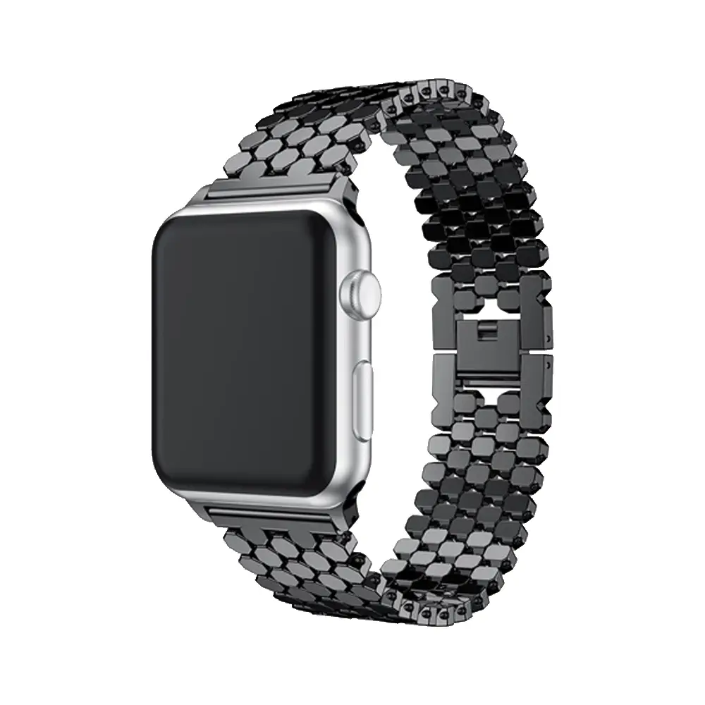 E2M Apple Watch 38-40-41mm KRD-16 Metal Siyah Kordon 