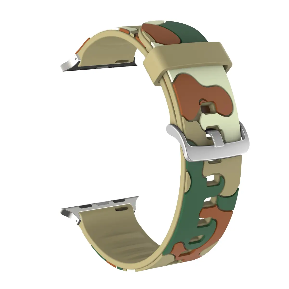 E2M Apple Watch 38-40-41mm KRD-24 Kamuflaj Açık Kahverengi Kordon