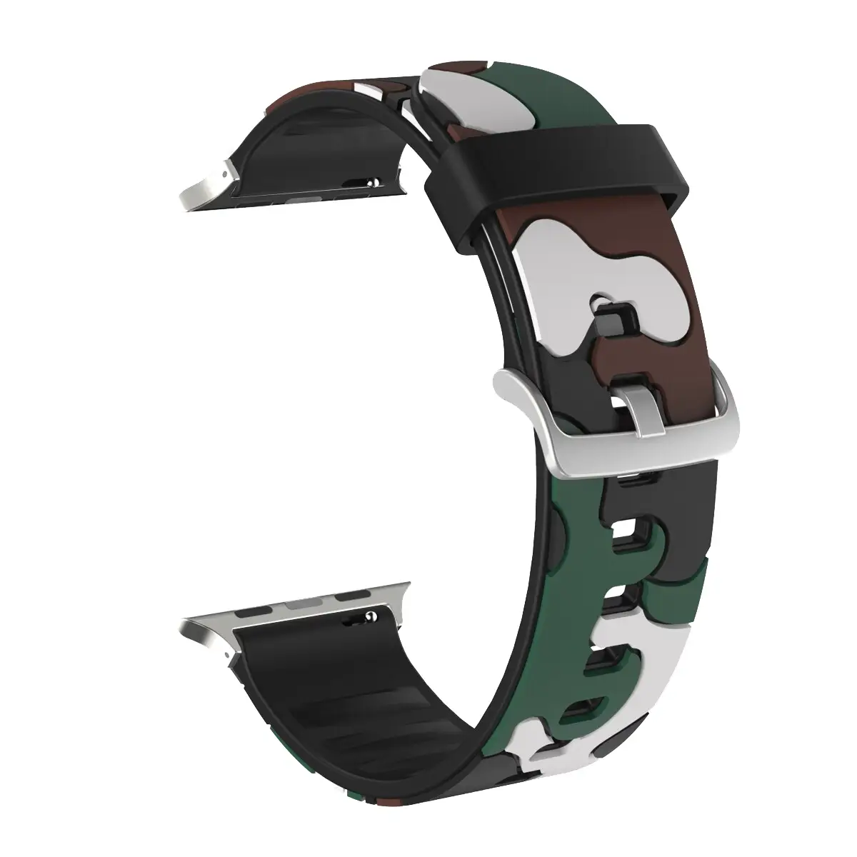 E2M Apple Watch 38-40-41mm KRD-24 Kamuflaj Koyu Yeşil Kordon