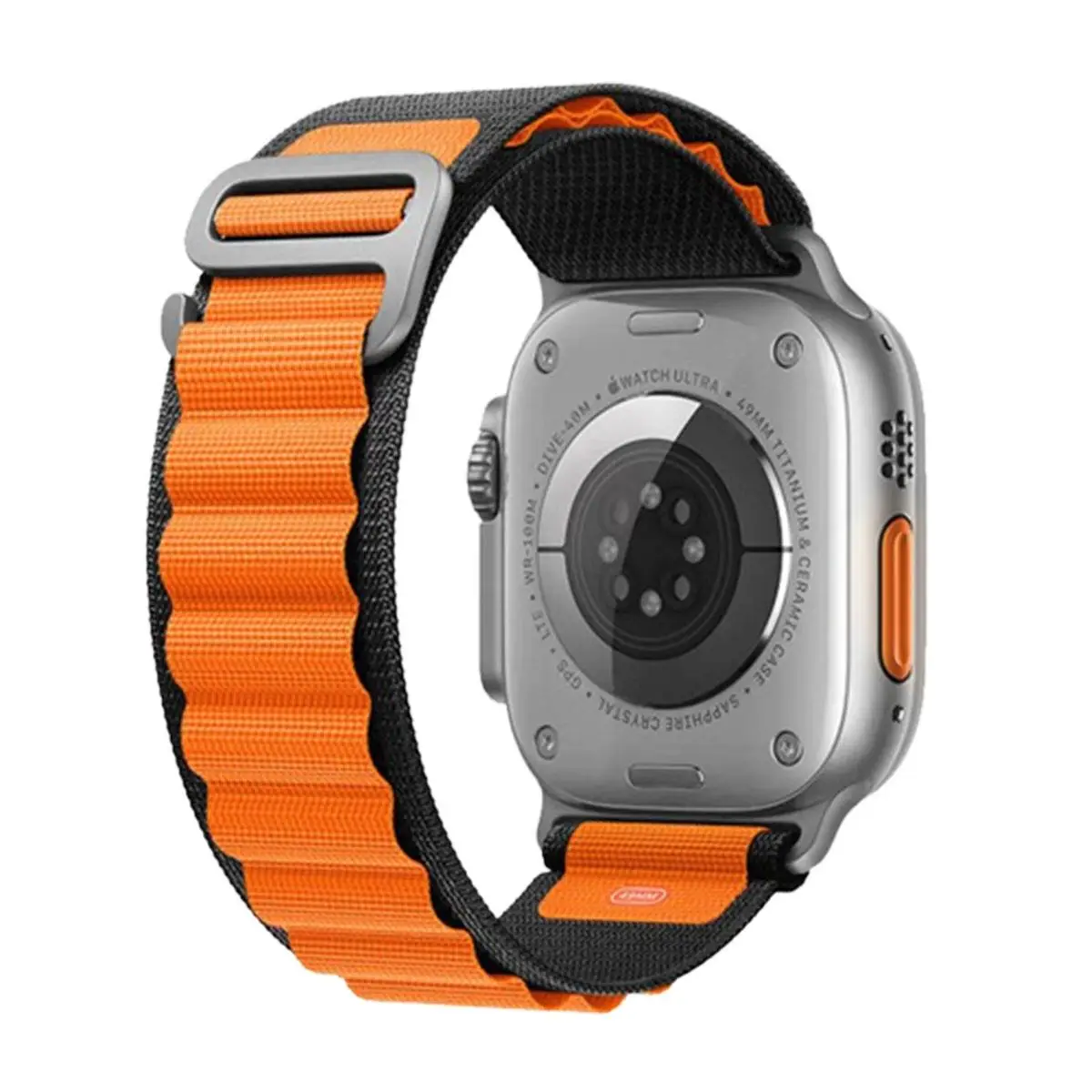 E2M APPLE WATCH 42-44-45-46-49MM KRD-26 ALPINE ÇİFT RENKLİ TURUNCU KORDON