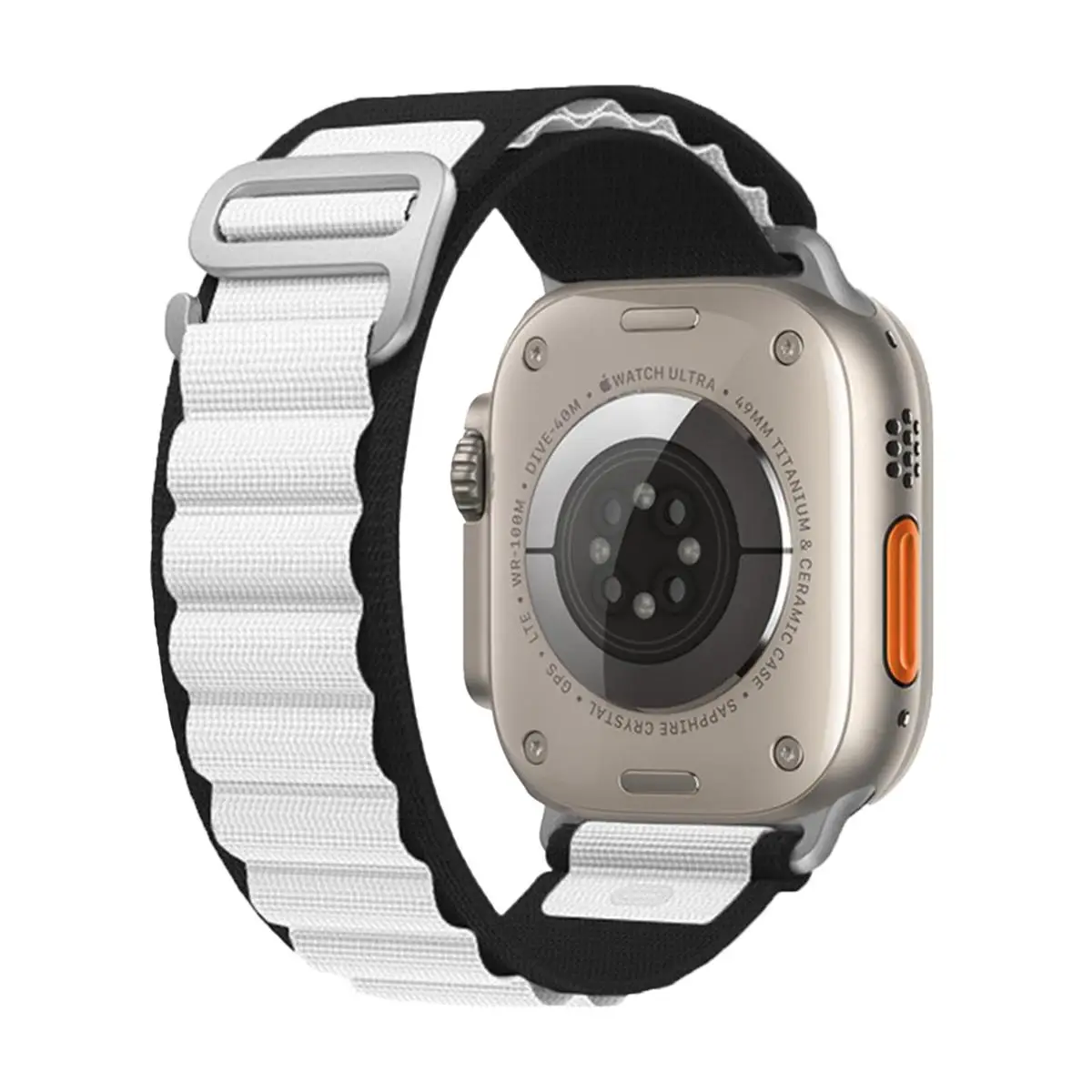 E2M APPLE WATCH 42-44-45-46-49MM KRD-26 ALPINE ÇİFT RENKLİ BEYAZ KORDON