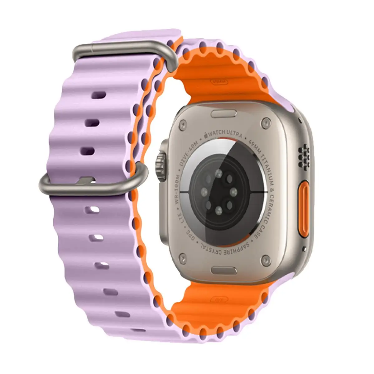 E2M APPLE WATCH 42-44-45-46-49MM KRD-28 OCEAN ÇİFT RENKLİ LİLA KORDON
