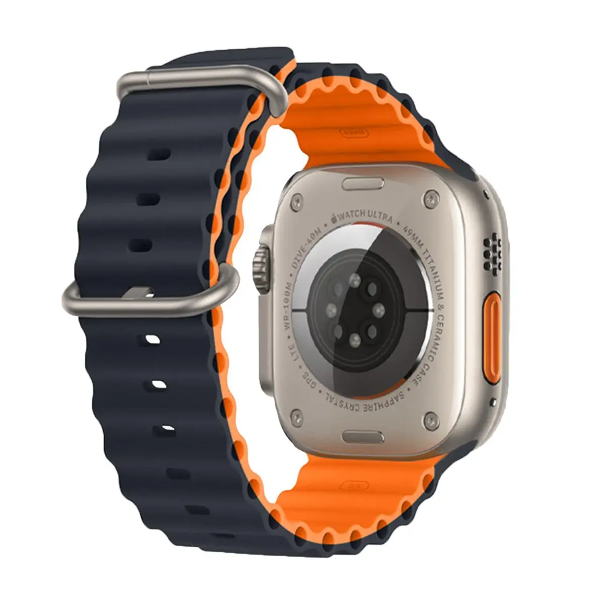 E2M APPLE WATCH 42-44-45-46-49MM KRD-28 OCEAN ÇİFT RENKLİ KOYU MAVİ KORDON