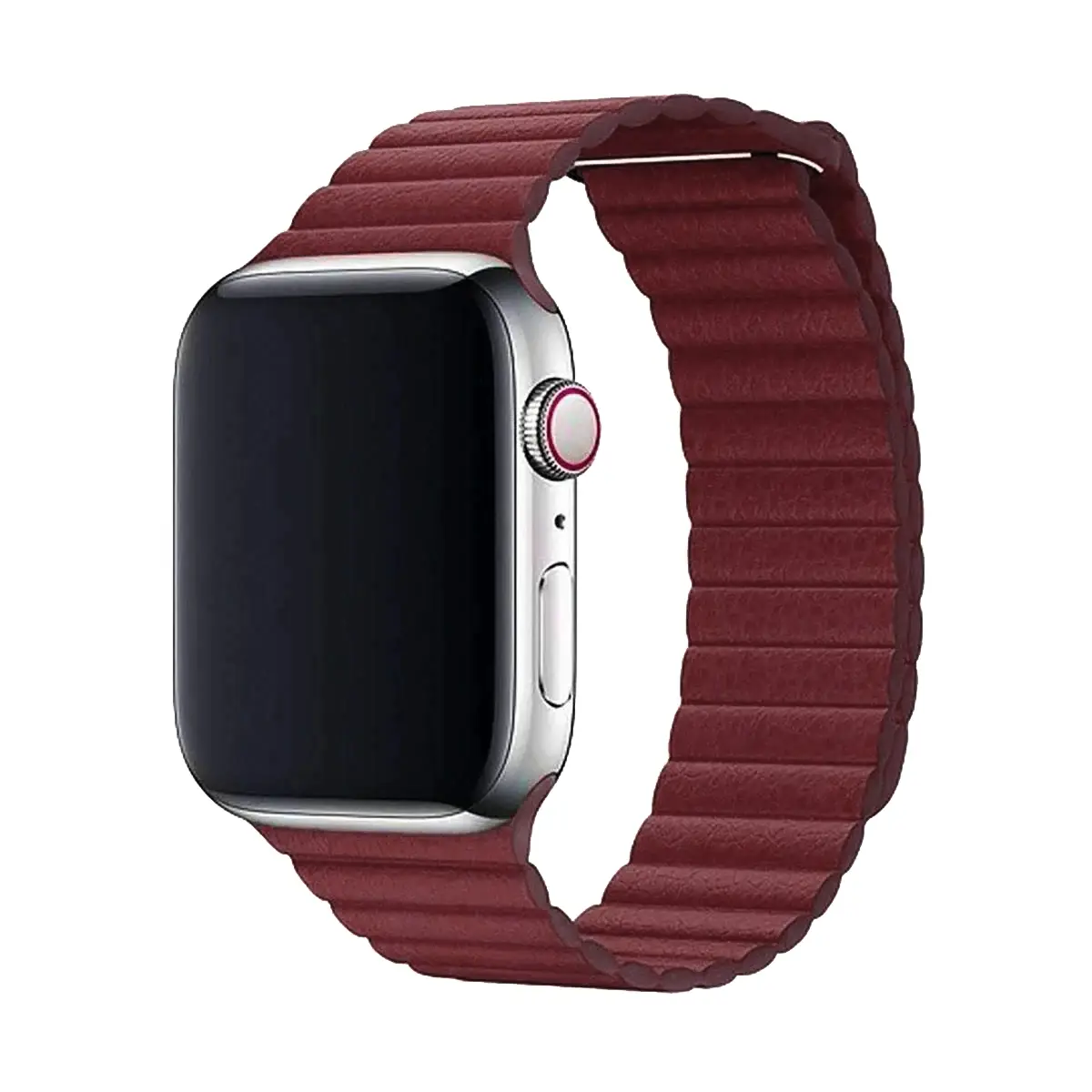 E2M APPLE WATCH 42-44-45-46-49MM KRD-06 DERI BÜKME BORDO KORDON