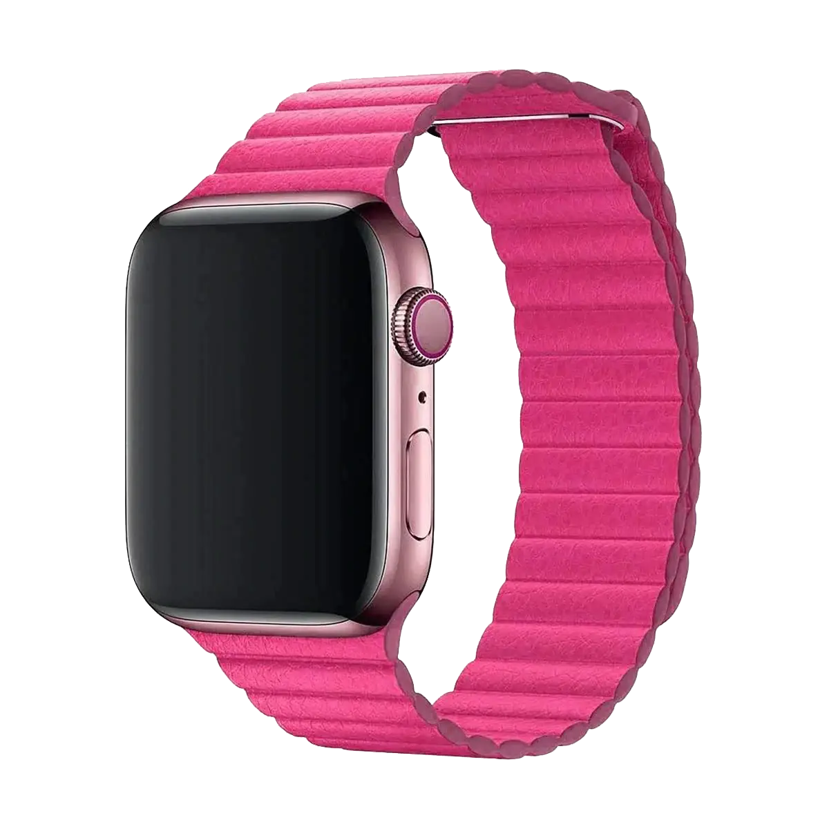 E2M APPLE WATCH 42-44-45-46-49MM KRD-06 DERİ BÜKME PEMBE KORDON