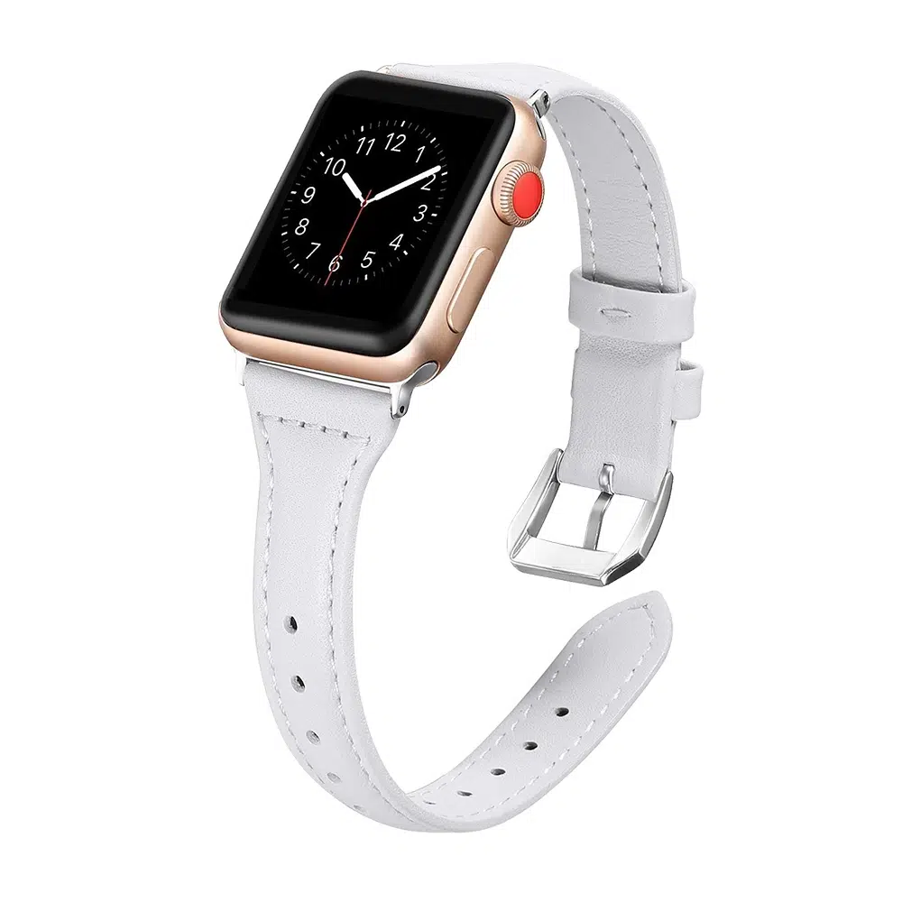 E2M Apple Watch 42-44mm KRD-13 Deri Beyaz Kordon 
