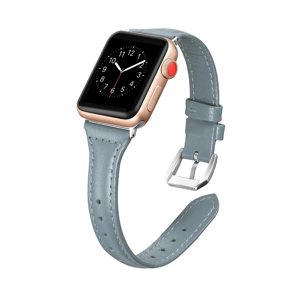 E2M Apple Watch 42-44-45-46-49mm KRD-13 Deri Mavi Kordon 