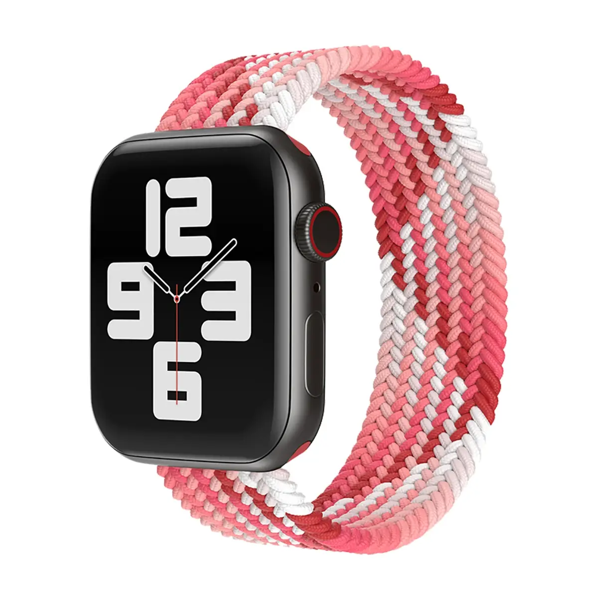E2M Apple Watch 42-44-45-46-49mm KRD-15 Örgü Spor Pembe S Kordon