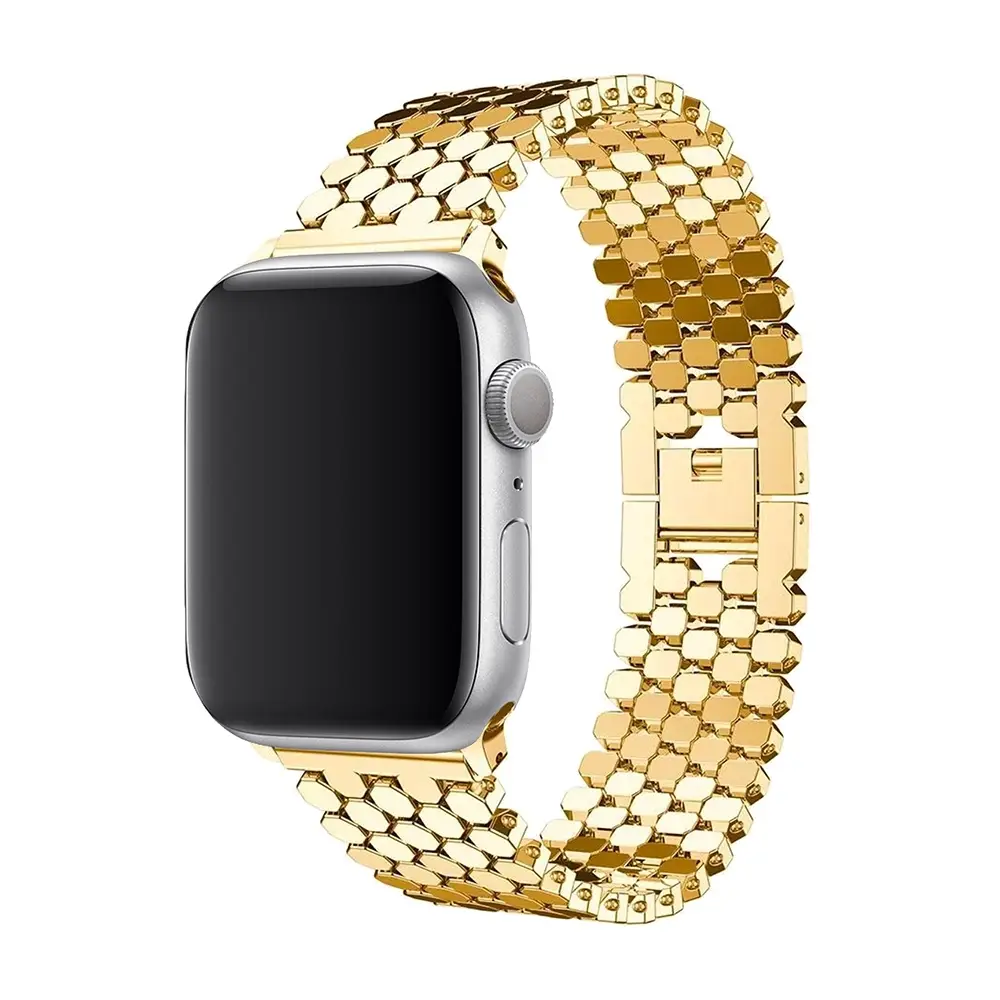 E2M Apple Watch 42-44-45-46-49mm KRD-16 Metal Gold Kordon 