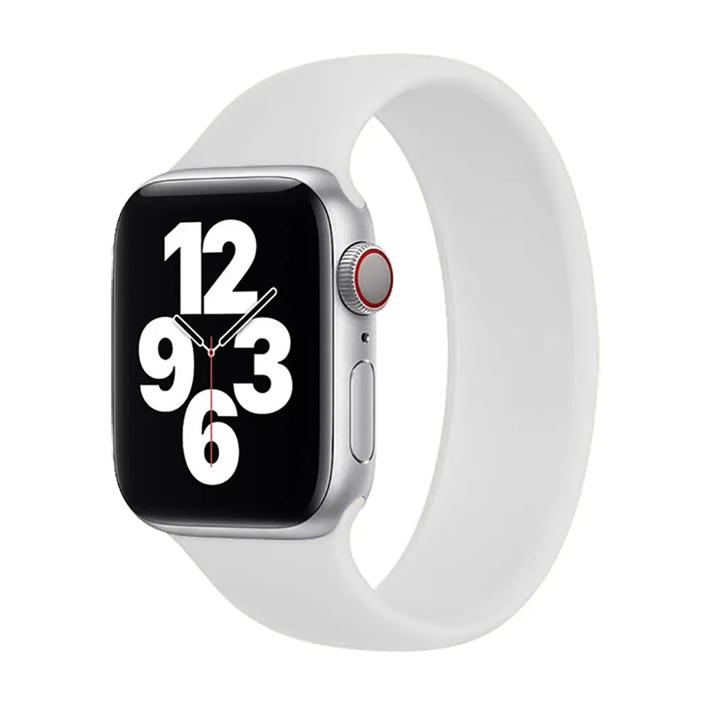 E2M Apple Watch 42-44-45-46-49mm KRD-18 Silikon M Beyaz Kordon