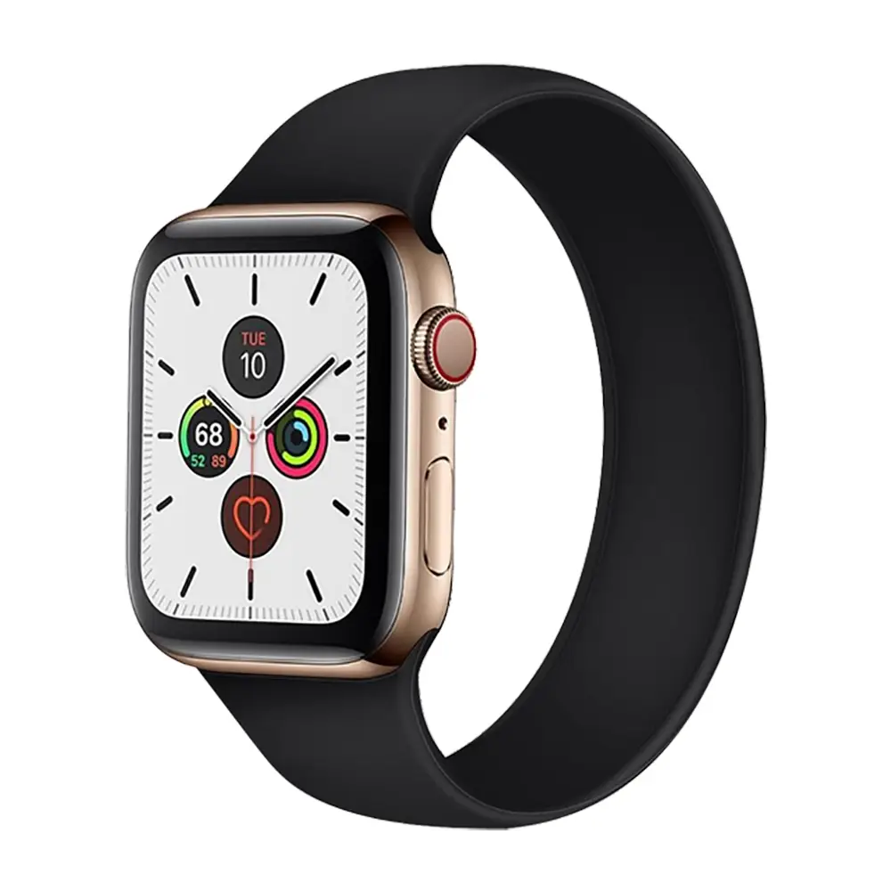 E2M Apple Watch 42-44-45-46-49mm KRD-18 Silikon M Siyah Kordon