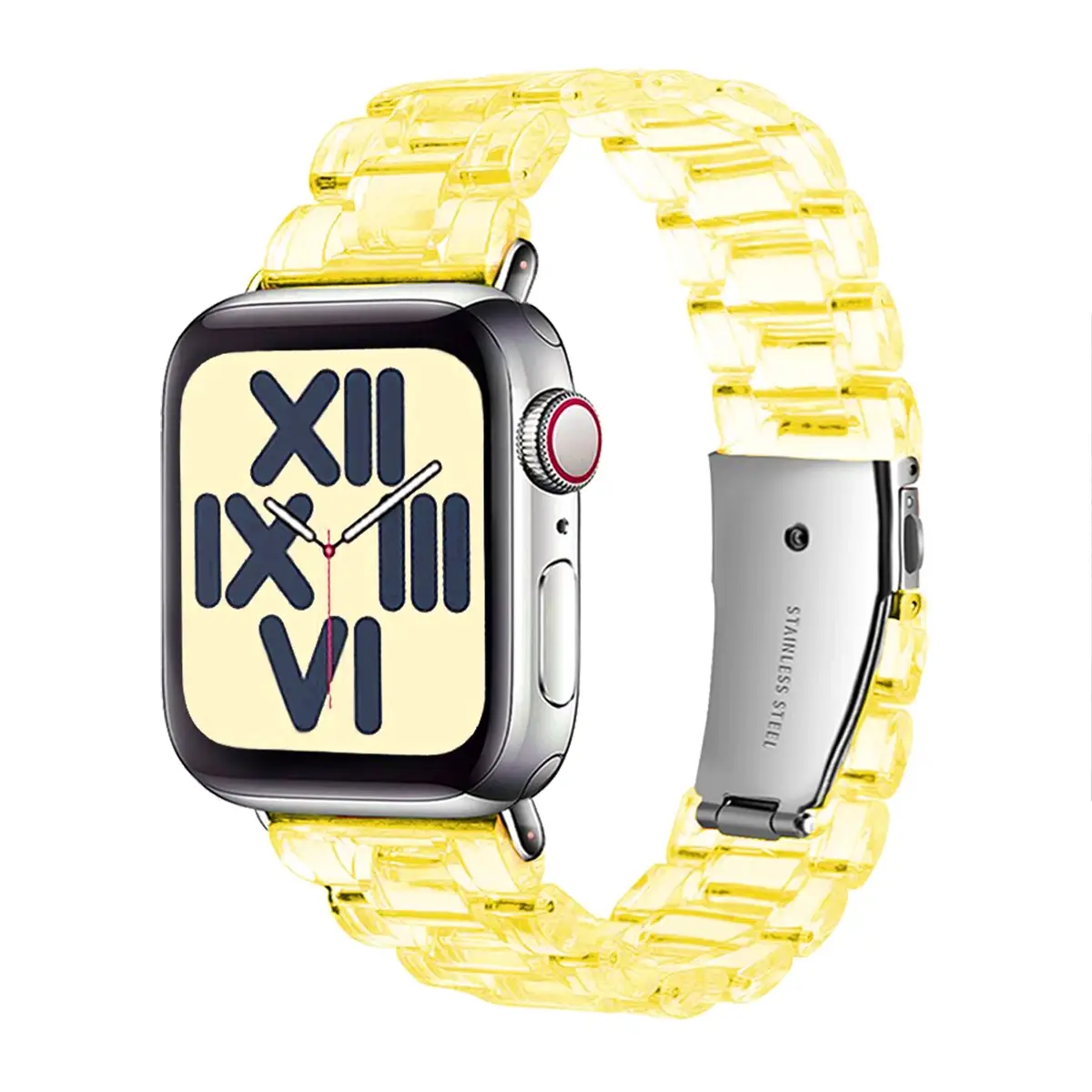 E2M Apple Watch 42-44-45-46-49mm KRD-22 Candy Sarı Kordon 