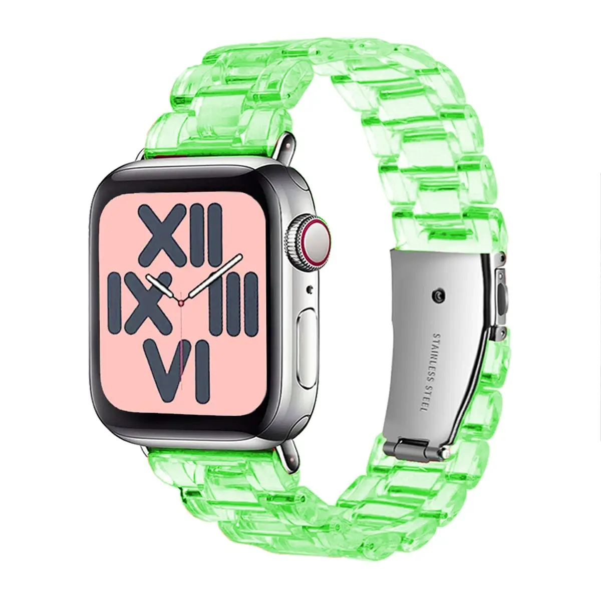 E2M Apple Watch 42-44-45-46-49mm KRD-22 Candy Yeşil Kordon 