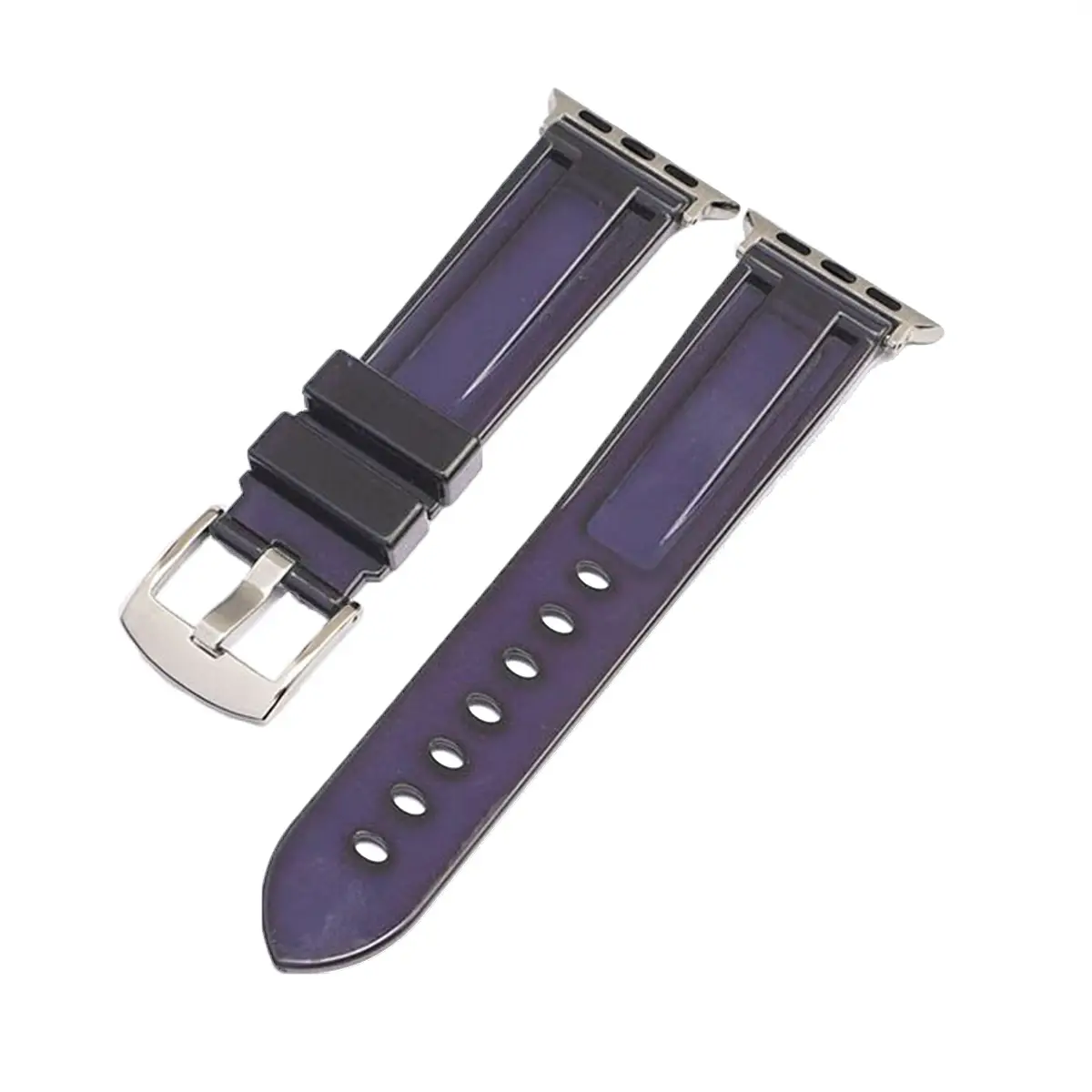 E2M Apple Watch 42-44-45-46-49mm KRD-23 Transparent Lacivert Kordon