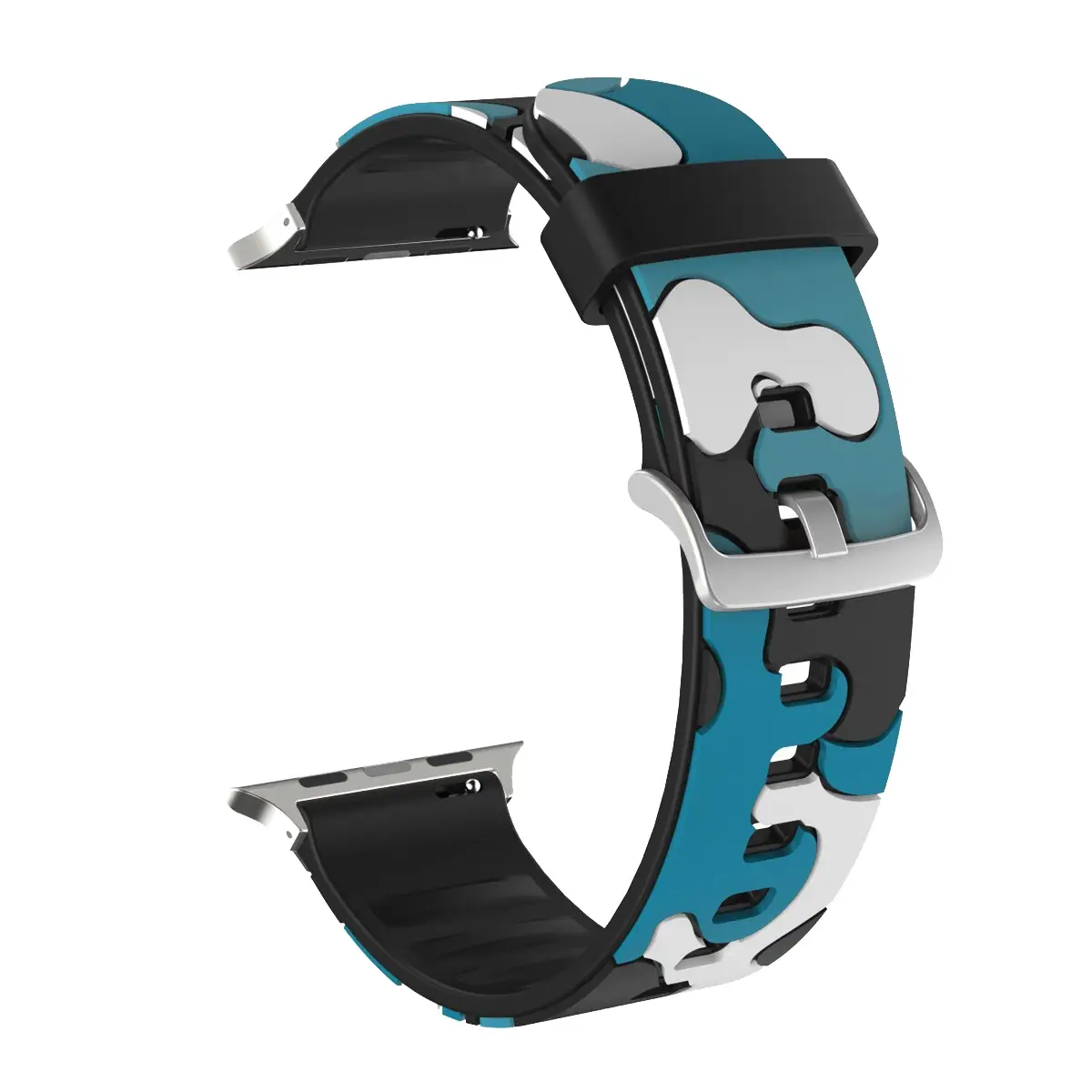E2M Apple Watch 42-44-45-46-49mm KRD-24 Kamuflaj Mavi Kordon