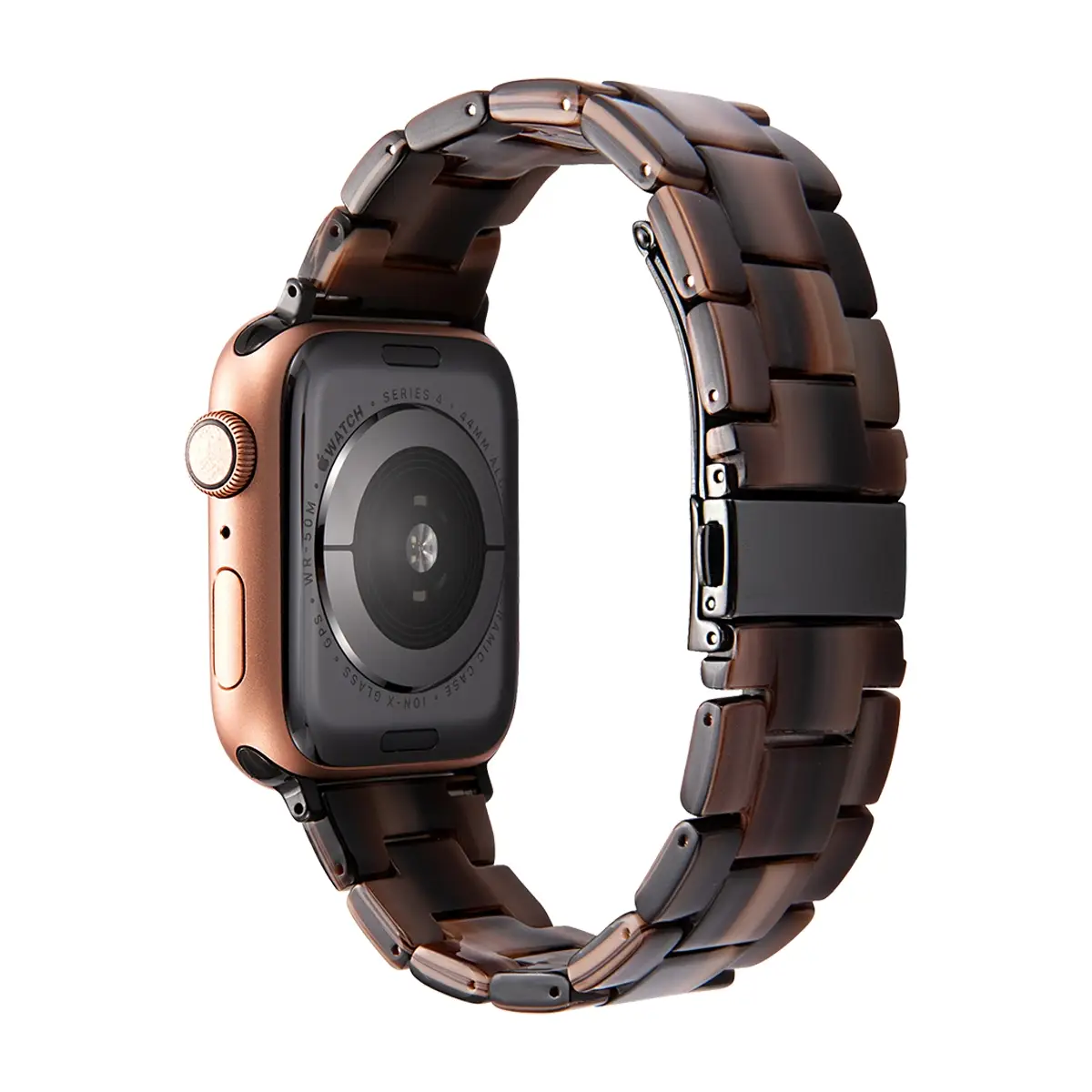 E2M Apple Watch 42-44-45-46-49mm KRD-25 Resin Acı Kahve Kordon