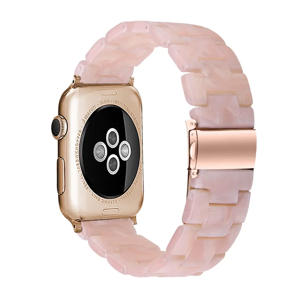 E2M Apple Watch 42-44-45-46-49mm KRD-25 Resin Şeker Pembe Kordon