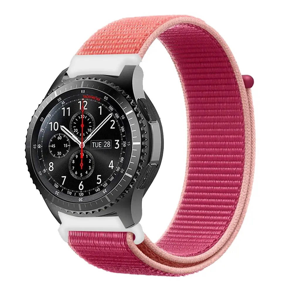 E2M Huawei Watch 20mm KRD-03 Hasır Vişne Kordon 