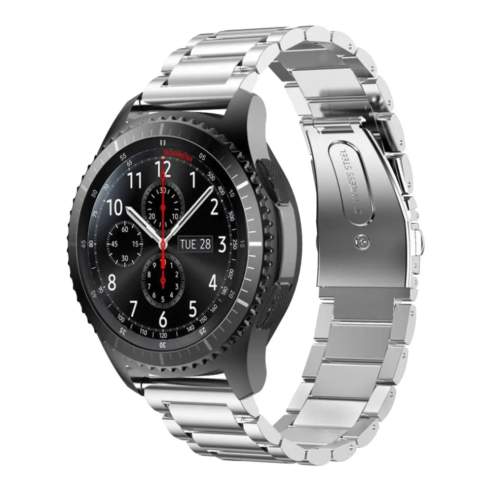E2M Huawei Watch 20mm KRD-05 Klasik Metal Gümüş Kordon