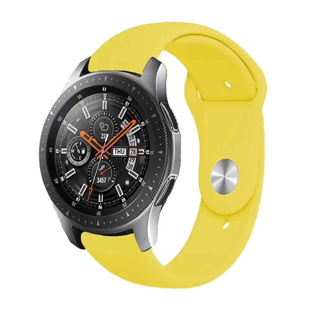 E2M Huawei Watch 20mm KRD-19 Classic Silikon Sarı Kordon