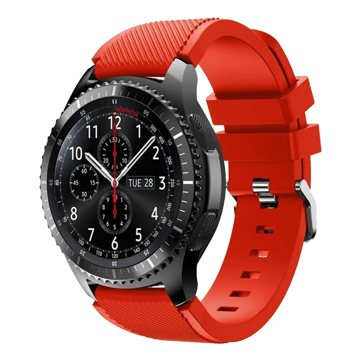 E2M HUAWEI WATCH 22MM KRD-12 FRONTİER SİLİKON KIRMIZI KORDON