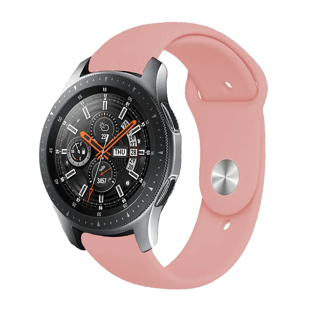E2M Huawei Watch 22mm KRD-19 Classic Silikon Pembe Kordon