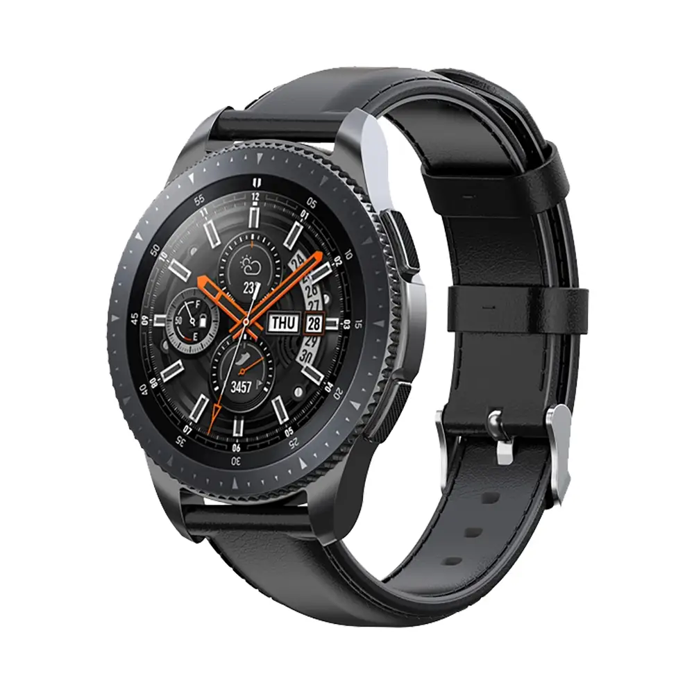 E2M HUAWEI WATCH 42MM (20MM) KRD-10 DERİ SİYAH KORDON