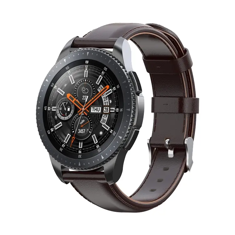 E2M HUAWEI WATCH 46MM (22MM) KRD-10 DERİ KOYU KAHVERENGİ KORDON