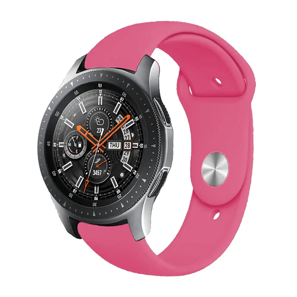 E2M Samsung Watch 22mm KRD-19 Classic Silikon Fuşya Kordon