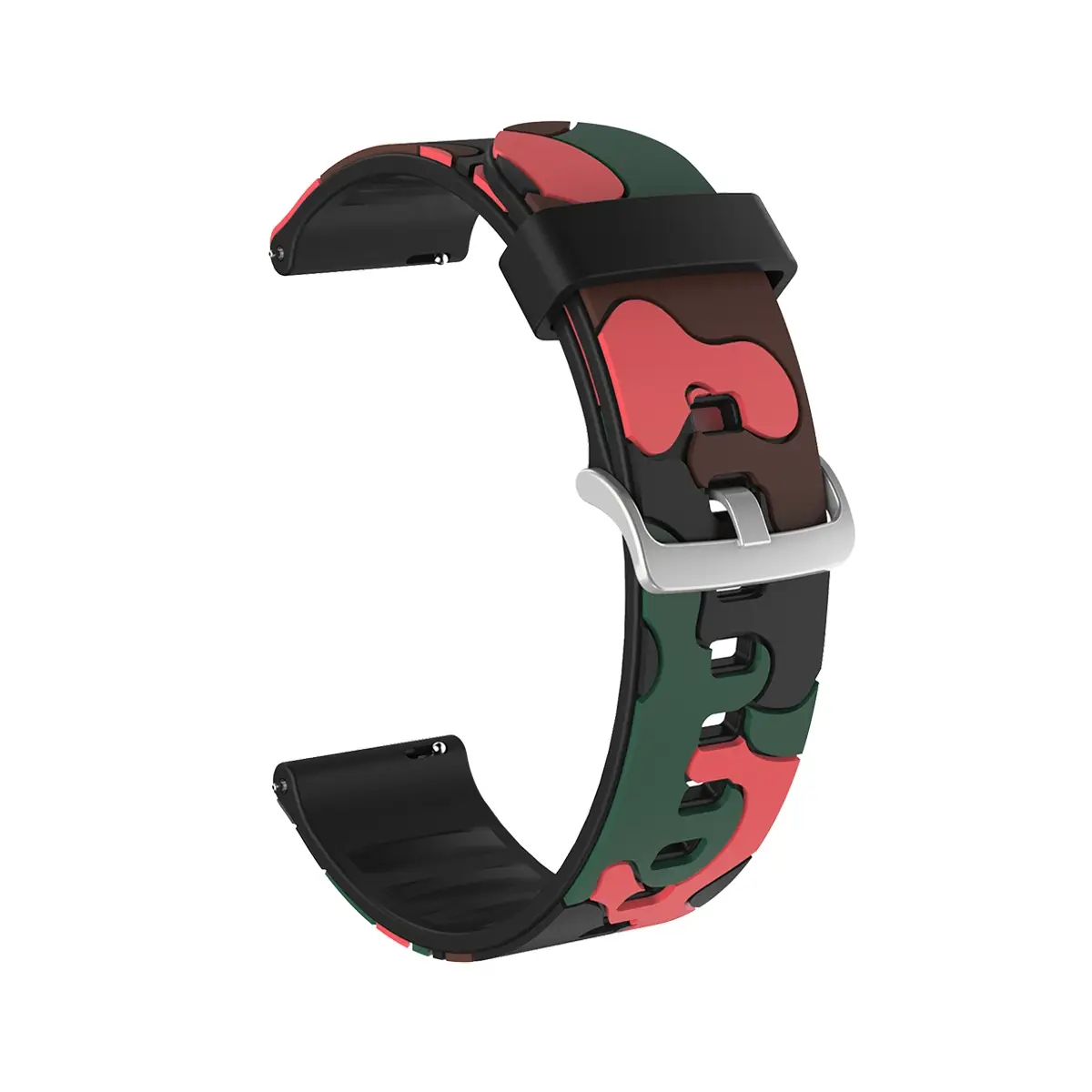 E2M Samsung Watch 22mm KRD-24 Kamuflaj Kırmızı Kordon